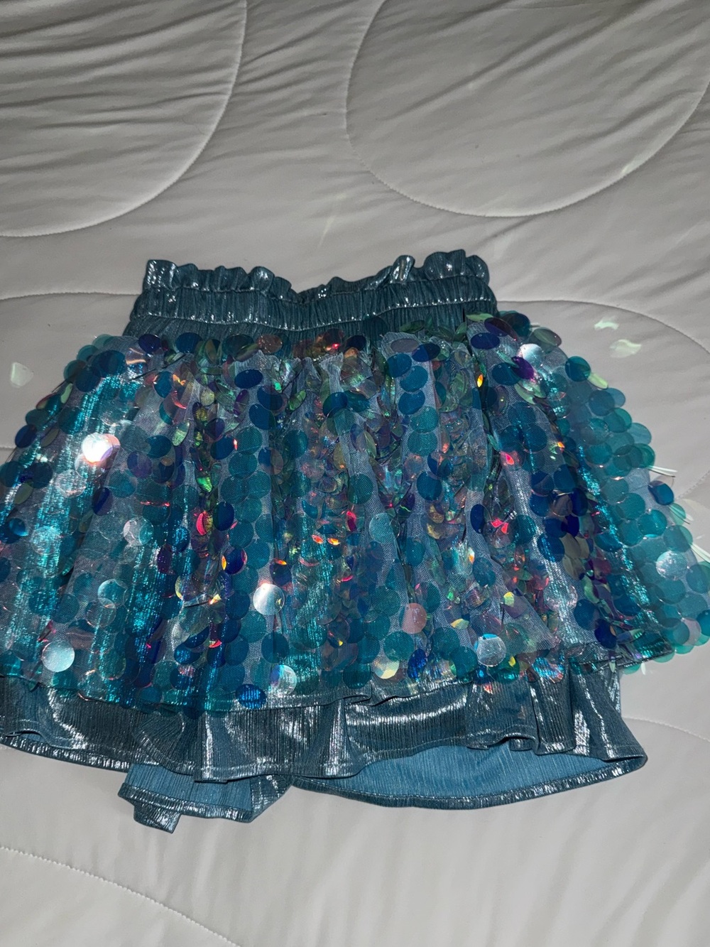 NWT Lola + The Boys Paillette Metallic Sequin Skort Blue Girls 10T